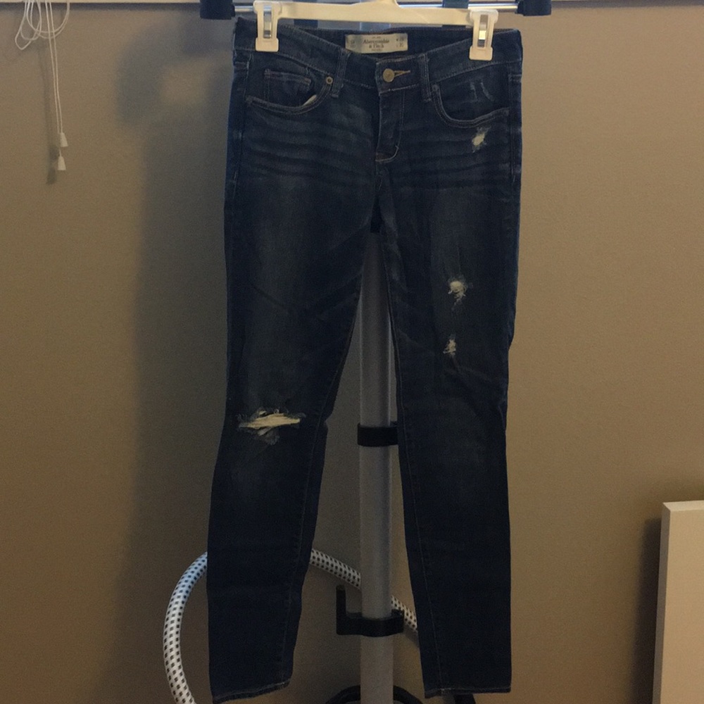 Abercrombie dark wash skinny jeans